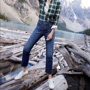 Vintage Straight Cropped Dark Wash Jeans